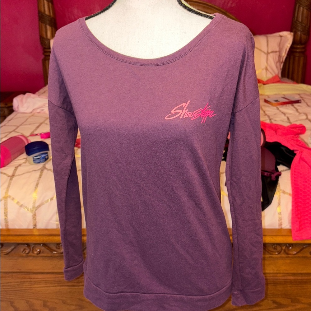 Next Level Apparel Purple Shirt with Pink Detail Showstopper